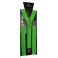 Green suspenders for men, adjustable elastic strap with strong metal clips for party. - One Size / Green Straps