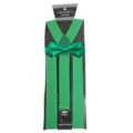 Green suspenders and bow tie set for men St Patricks Day festive party costume accessories - One Size / Dark Green Suspenders Bow Tie Set