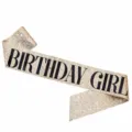 Champagne birthday girl sash with glitter finish, elegant party accessory 156cm - One Size / BI0713W21B-3