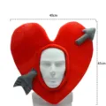 Valentijnsdag rode hart hoed cupido pijl hoofdtelefoon grappig pluche feest kostuum rekwisiet - Hart Hoofddeksel / Hoed