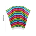 Poncho mexicain à rayures colorées avec franges, cape arc-en-ciel traditionnelle. - Taille unique / Cape
