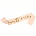 Pink satin 21st birthday sash with gold foil text for party celebration accessory. - 21 Years Old