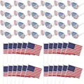 American flag party set with novelty shutter glasses and handheld flags for celebration. - One Size / Party Glasses Set (22USSET2498)