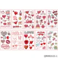 Valentijnsdag hart sticker vellen set met schattige liefdespatronen en romantische teksten. - QR0802U21 / Normaal