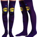 Halloween Purple Thigh High Socks Bat Moon Print Over Knee Stockings Cosplay 1 Pair - One Size / Purple Halloween Style