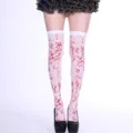 Halloween cosplay over-the-knee socks with blood splatter print for costume party events - One Size / Bloody Socks 2#
