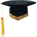 Black graduation cap with gold trim and yellow tassel for school ceremony celebration party - Black and Gold