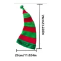 Extra lange Weihnachtsmütze für Erwachsene rot grün gestreift Plüsch Elf Mütze Party Kostüm - Einheitsgröße / 17CH5010GRA