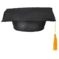 Black graduation cap with yellow tassel for graduation party ceremony adult ritual cap - Black