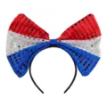 Red white and blue sequin bow headband for American Independence Day party hair accessories - Bowknot Headband (US602E19A)