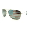 American flag sunglasses, metal aviator frame with UV protection lenses for holiday parties. - Sunglasses (US0406Z21A-1GD)