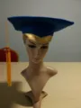 Blue graduation cap with gold band and yellow tassel for school ceremony and graduation. - Blue and Gold