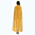 Carnaval gouden pailletten cape mantel verkleedkleding feest podium optreden volwassen - 1,4 m gele pailletten cape
