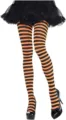 Halloween black orange striped over knee stockings cosplay party costume long socks for women - One Size / Black and Orange Stripes