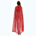 Rode pailletten carnaval cape, glanzend kostuum voor toneelvoorstelling en verkleedpartij. - 1.4M Rode Pailletten Cape