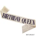 Glitterende gouden verjaardag queen sjerp feest accessoire elegante satijnen lint - Champagne Goud Glitter (BI0713W21B-9)