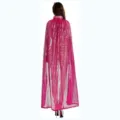 Pink Sequin Cloak Adult Carnival Party Costume Cape Cosplay Performance Stage Outerwear - 1.4M Rose Red Sequin Cloak