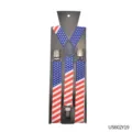 Amerikaanse vlag bretels voor heren, elastische Y-vormige bretels met sterke metalen clips. - bretels