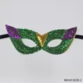 Mardi Gras sequin mask for party masquerade festival decorative eye mask with black strap. - MDS3001GR