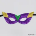 Sequins Masquerade Mask Mardi Gras Party Carnival Eye Mask Purple Gold Green Style - MDS3001PU