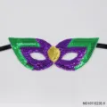 Mardi Gras Sequin Mask Party Costume Eye Mask Green Purple Gold Carnival Accessory - MD1011E23E-9