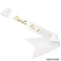Banda blanca de raso para despedida de soltera con texto dorado Bride to be variante. - 18HET9539WT
