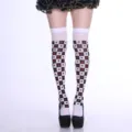 Halloween cosplay over-the-knee stockings with classic checkerboard and card suit patterns. - One Size / Poker Pattern 1#
