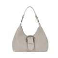 Elegante beigefarbene geflochtene Damen Schultertasche, schicke lässige Pendler Handtasche. - Ohne Anhänger / Weiß
