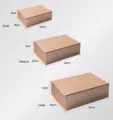 Foldable magnetic gift shoebox size chart showing small, medium, and large cardboard storage boxes. - Rose Gold