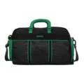 Large capacity travel duffel bag in black green, lightweight stylish for gym and business trips. - No Pendant / Black