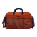 Large capacity travel duffel bag, stylish lightweight gym sports bag, orange and blue color block. - No Pendant / Orange