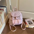 Pink polka dot backpack for women casual daily school travel cute aesthetic mini bag - Pink Without Pendant