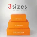 Set aus 3 orangen Faltgeschenkboxen in drei Größen für elegante und stilvolle Geschenkverpackung. - Klein 23x15x10cm / Orange