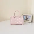 Pink polka dot barrel bag women stylish boston handbag casual shoulder crossbody bag summer new - Pink Without Pendant