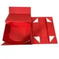 Boîte cadeau pliante rouge avec fermeture aimantée, emballage cosmétique pliable. - 34*20*11cm / Rouge
