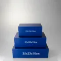 Blaues Faltgeschenkbox-Set mit drei Grössen, ideal für sichere Verpackungslösungen - Klein: 23*15*10cm / Dunkelblau