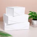 Weisser Faltbarer Geschenkkarton Magnetischer Klappkasten Verpackung Variante Set - Groß: 35*23*10cm / Weiß