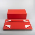 Rote faltbare Geschenkschachtel mit Magnetverschluss, klappbare Papierverpackung Variante. - Außendurchmesser: 35x21x11,3cm / Rot