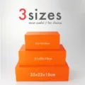 Orangefarbene Geschenkbox magnetische Faltbox Set 3 Groessen Aufbewahrungsbox Verpackung - Orange