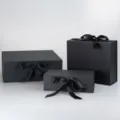 Ensemble de coffrets cadeaux magnétiques noirs élégants avec ruban en satin pour emballage. - 23*17*7cm / Noir