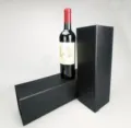 Black folding wine box gift packaging box collapsible cardboard box for wine bottles elegant design - Black