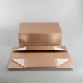 Roségold magnetische faltbare geschenkbox verpackung, luxuriöse harte papier box. - Außendurchmesser: 35x21x11,3cm / Roségold