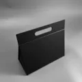 Boîte cadeau pliante triangulaire noire avec poignée, emballage carton magnétique élégant. - S / Noir