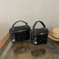 Schwarze gesteppte Ketten-Umhängetasche für Damen, elegante elegante Handtasche für Alltag. - L / Schwarz