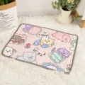 Cute cartoon pet sleeping mat soft plush dog cat bed pad pink four seasons universal design - XS (30*40cm) / Pink