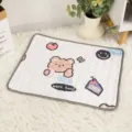 Cozy pet sleeping mat with cute cartoon bear pattern, soft quilted fabric for all seasons - XS (30*40cm) / White Bear