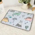 Cute dinosaur print pet sleeping mat soft comfortable dog bed cooling mat for all seasons use. - XS (30*40cm) / Dinosaur Homeland