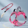Pink tactical dog harness and leash set anti-pull pet supplies for medium and large dogs - Pink Tactical Vest + Leash (Set) / S-Small
