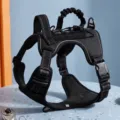 Black Tactical Dog Harness Heavy Duty No Pull Pet Vest with Handle and Metal Rings - Black Tactical Vest (Harness Only)