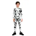 Kids Dalmatian dog costume jumpsuit for Halloween party cosplay performance, cute animal print. - T108-1028